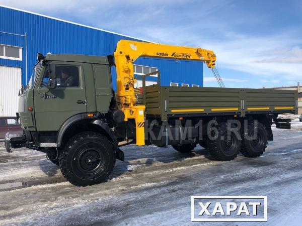 Фото Камаз 43118 военный армейский бортовой с кран манипулятором кму Soosan 5 тонн