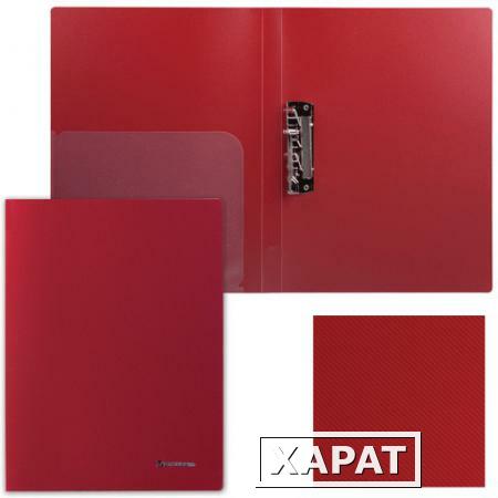 Фото Папка с боковым металлическим прижимом и внутренним карманом BRAUBERG (БРАУБЕРГ) "Диагональ", темно-красная, до 100 листов, 0,6 мм