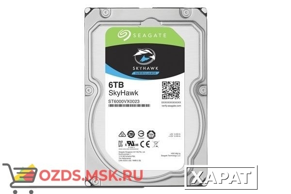 Фото SEAGATE Skyhawk ST6000VX0023, 6Тб, HDD, SATA III, 3.5″: Жесткий диск