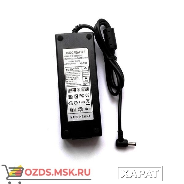 Фото Блок питания 12V 10А кабель 1м (черный)