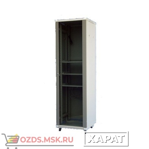 Фото Шкаф телекоммуникационный напольный 32U (600х600х1611) дверь стекло, цвет-серый