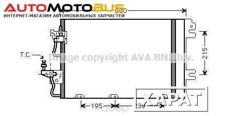 Фото Pадиатор кондиционера с осушителем Opel Astra 04 Ava OL5366D