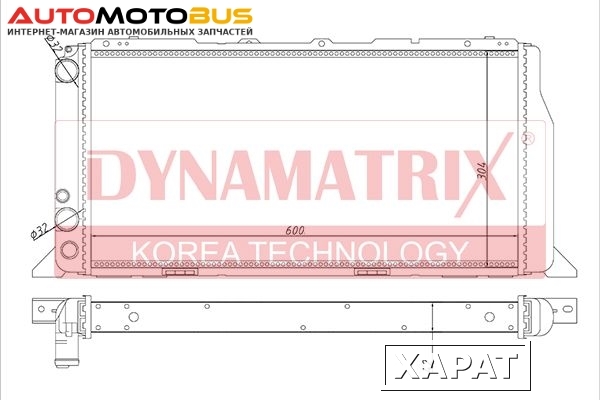 Фото Радиатор охлаждения двигателя DYNAMATRIX DR60487