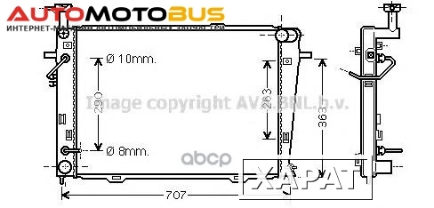 Фото Радиатор системы охлаждения AVA QUALITY COOLING HY2127