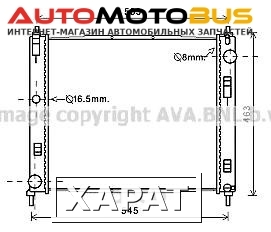 Фото Радиатор охлаждения двигателя Ava DN2385