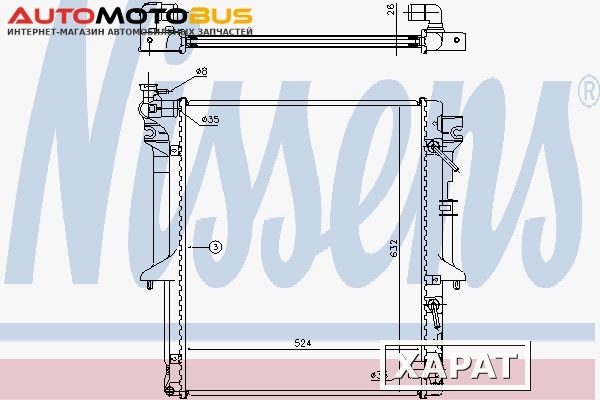 Фото Радиатор охлаждения двигателя NISSENS 62896