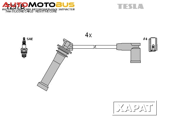 Фото Комплект проводов зажигания TESLA T297B