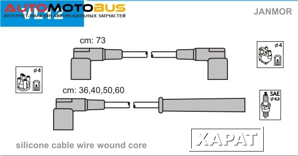 Фото Комплект проводов зажигания JANMOR VL12