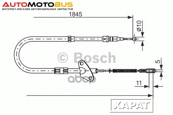 Фото Трос ручного тормоза Bosch 1987477118