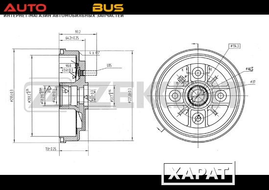 Фото Тормозной барабан ZEKKERT BS-5112