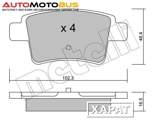 Фото Комплект тормозных дисковых колодок METELLI 22-0801-0