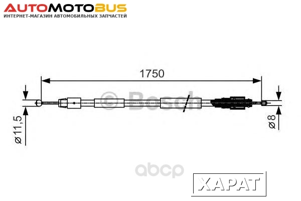Фото Трос стояночного тормоза Bosch 1987482018
