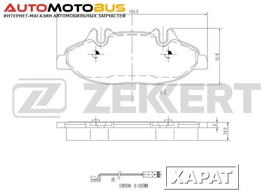 Фото Комплект тормозных колодок, дисковый тормоз ZEKKERT BS-1211