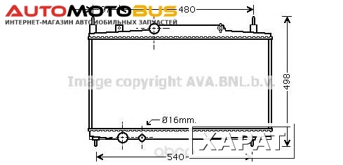 Фото Радиатор охлаждения двигателя Ava PEA2230