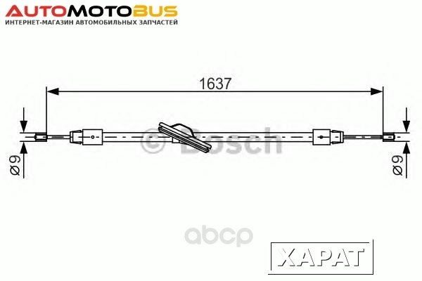Фото Трос стояночного тормоза Bosch 1987482330