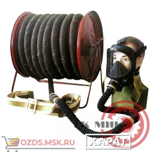 Фото Противогаз шланговый ПШ-2-20 — армированный шланг, ЭРВ-воздуходувка, маска ШМП