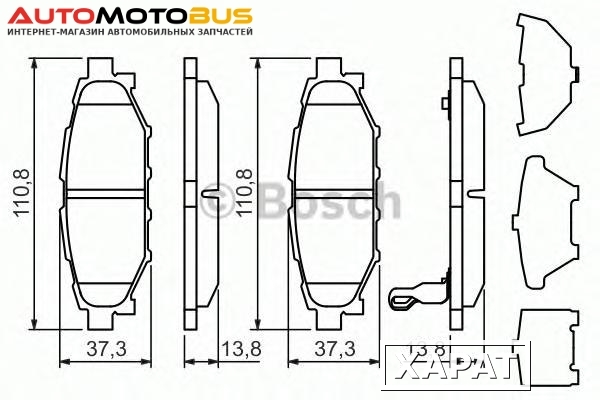 Фото Комплект тормозных колодок Bosch 0986494444