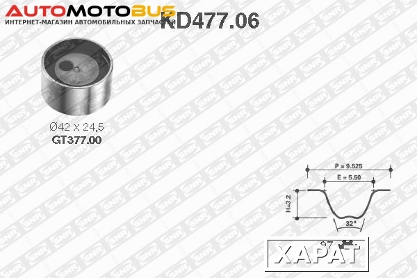 Фото Комплект ремня ГРМ SNR KD477.06