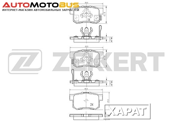 Фото Комплект тормозных колодок, дисковый тормоз ZEKKERT BS-1258