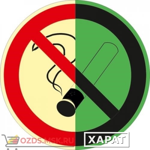 Фото Знак P01 Запрещается курить (Фотолюминесцентный Пластик 200 x 200) Т2