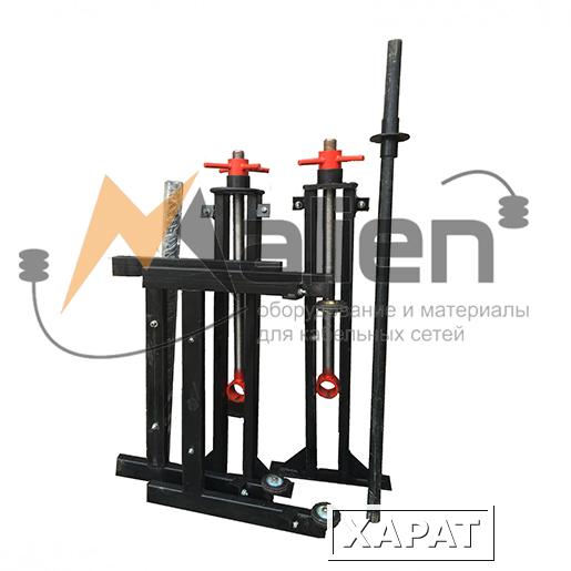 Фото Домкрат кабельный винтовой ДК-3ВР разборный, г/п до 3 тонн, барабаны от №10 до № 18, (в комплекте с цельнометаллической осью 48мм, L=1500 мм, и