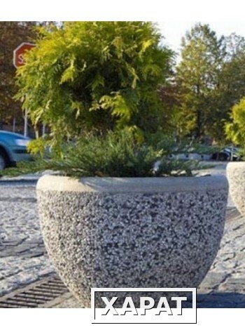 Фото Вазон бетонный уличный Магдалена фактура камня