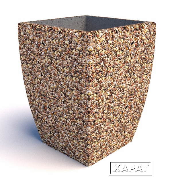 Фото Вазон бетонный уличный Балтема фактура камня цветник, клумба