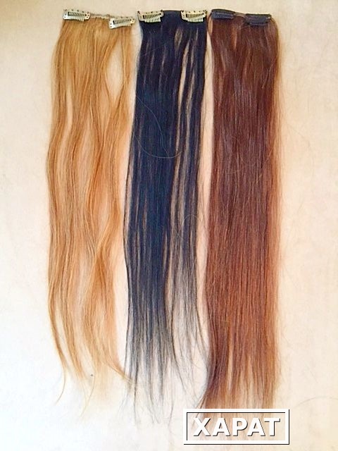 Фото Прядь из натуральных волос. Ширина 10 см. Длина от 40 до 70 см.
