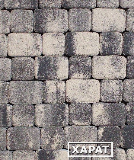 Фото Тротуарная плитка Выбор Классико Гладкий Листопад, 40 мм 2 камня Антрацит