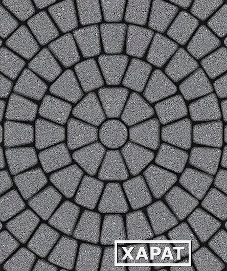 Фото Тротуарная плитка Выбор Классико Стандарт Серая 60 мм 3 камня круговая