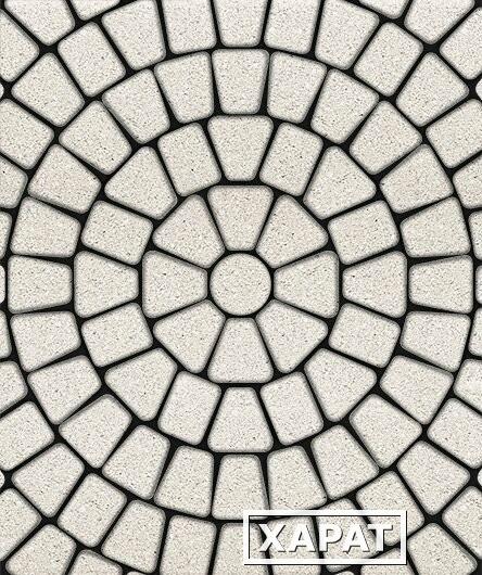 Фото Тротуарная плитка Выбор Классико Стандарт Белая 60 мм 3 камня круговая