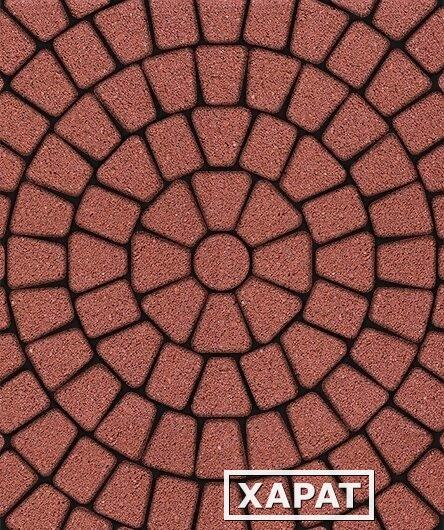 Фото Тротуарная плитка Выбор Классико Стандарт Красная 60 мм 3 камня круговая
