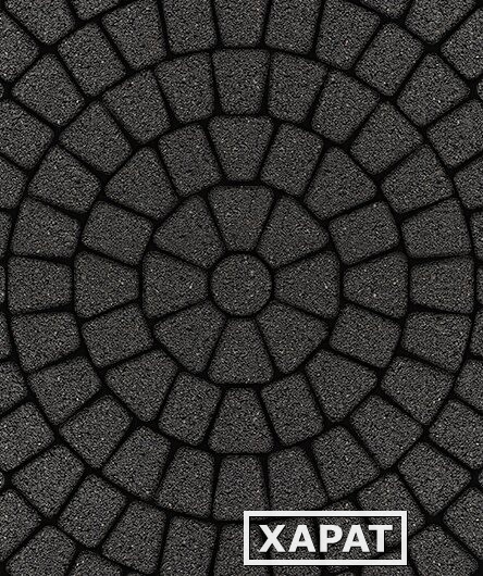 Фото Тротуарная плитка Выбор Классико Стандарт Черная 60 мм 3 камня круговая