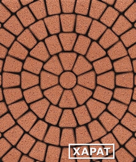 Фото Тротуарная плитка Выбор Классико Стандарт Оранжевая 60 мм 3 камня круговая