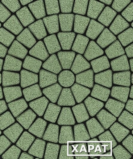 Фото Тротуарная плитка Выбор Классико Стандарт Зеленая 60 мм 3 камня круговая