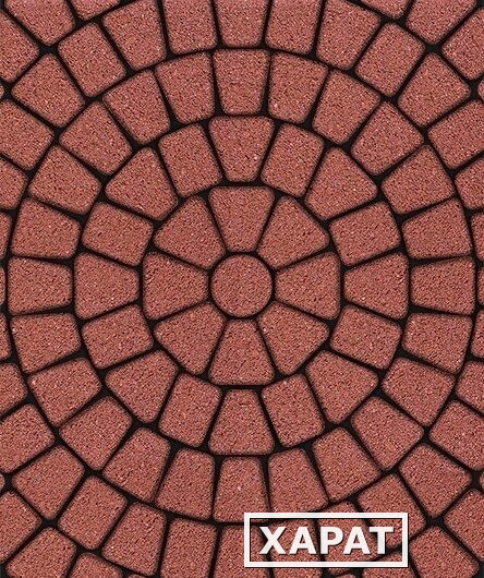 Фото Тротуарная плитка Выбор Классико Гранит 60 мм 3 камня круговая Красная