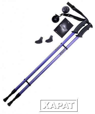 Фото Палки для скандинавской ходьбы Longway, 77-130 см, 2-секционные, тёмно-синий (149520)
