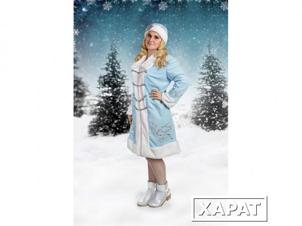 Фото Костюм новогодний с вышивкой "снегурочка" халат,шапка,брошь,размер 44-46 (850-860-1)