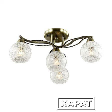 Фото Люстра 2942/4C ODL16 093 бронзовый/стекло E14 4*60W 220V GIRONA | 0036080 ODEON LIGHT