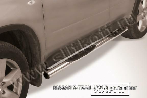Фото Slitkoff Защита порогов d76 с проступями Nissan X trail 2011