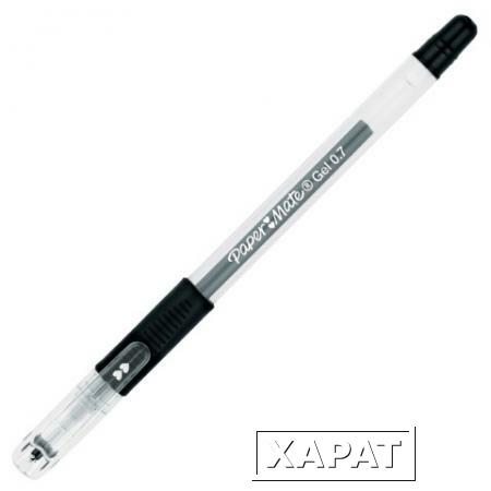 Фото Ручка гелевая PAPER MATE "PM 300", корпус прозрачный, толщина письма 0,7 мм, черная