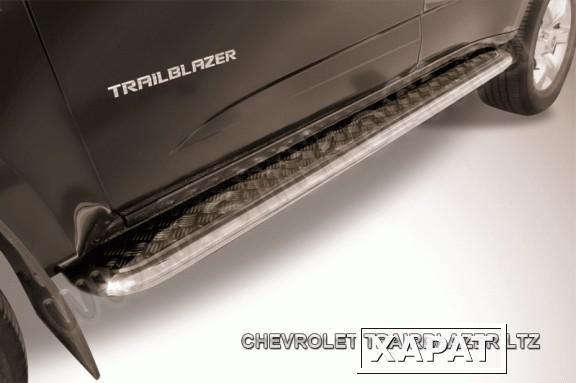 Фото Slitkoff Защита порогов d57 с листом (чёрный квинтет) CHEVROLET Trailblazer