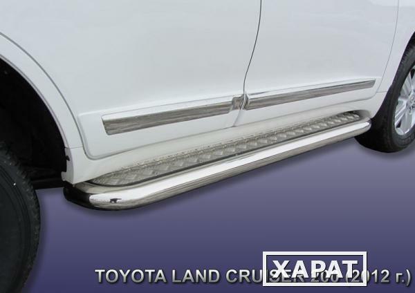 Фото Slitkoff Защита порогов d76 с листом Toyota Land Cruiser 200 2012