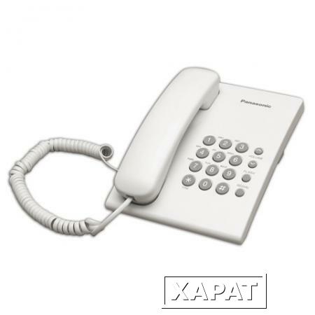 Фото Телефон PANASONIC KX-TS2350RUW, белый, повторный набор, тональный/импульсный режим