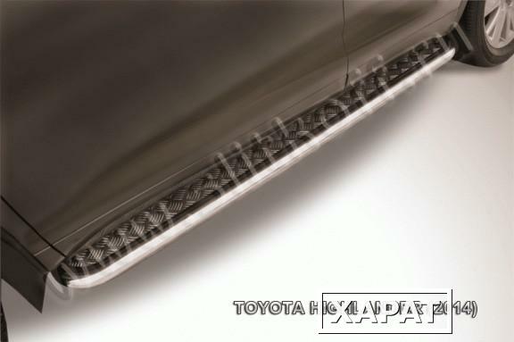 Фото Slitkoff Защита порогов 57 с листом усиленная Toyota Highlander 2014