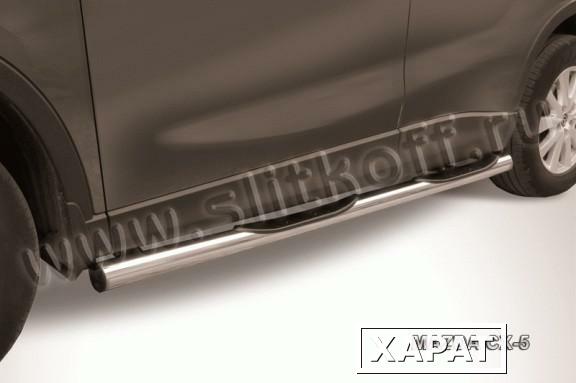 Фото Slitkoff Защита порогов d76 с проступями Mazda CX 5