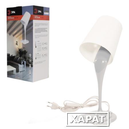 Фото Светильник настольный ЭРА NE-306, на подставке, люминесцентный, 25 Вт, белый, E27