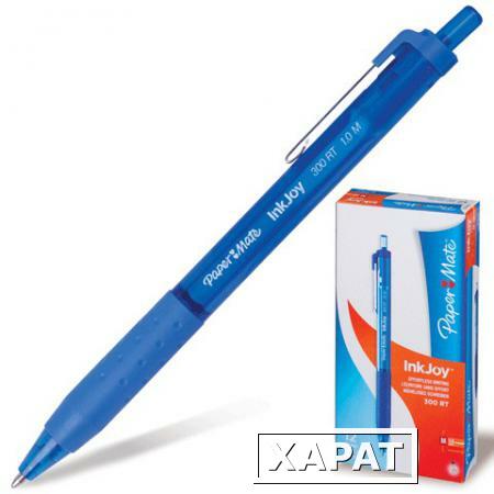 Фото Ручка шариковая PAPER MATE автоматическая "InkJoy 300 RT", корпус синий, толщина письма 1 мм, синяя