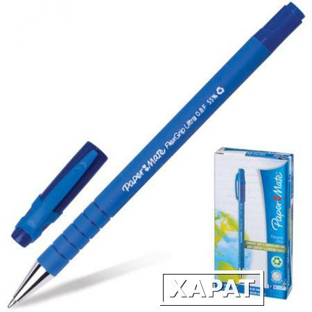 Фото Ручка шариковая PAPER MATE "Flexgrip Ultra Capped", корпус синий, толщина письма 0,8 мм, синяя