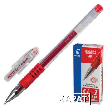 Фото Ручка гелевая PILOT BLGP-G1-5 "G-1 GRIP", с резиновым упором, толщина письма 0,3 мм, красная